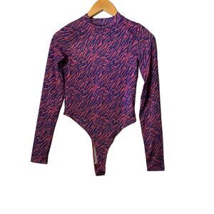 ASOS DESIGN high neck bodysuit in animal sz 4